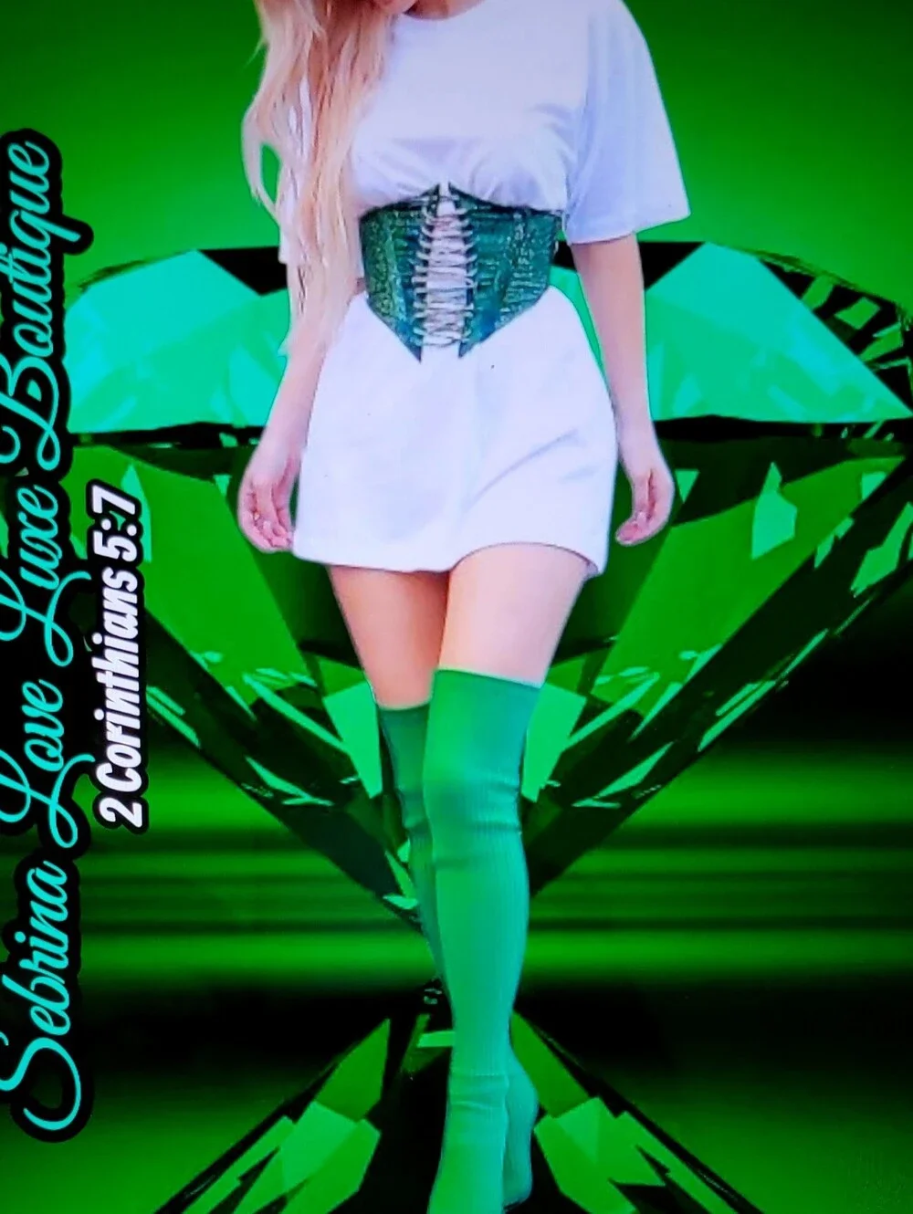 Flirty Kelly Green Over-the-Knee Stretch Sock Boots